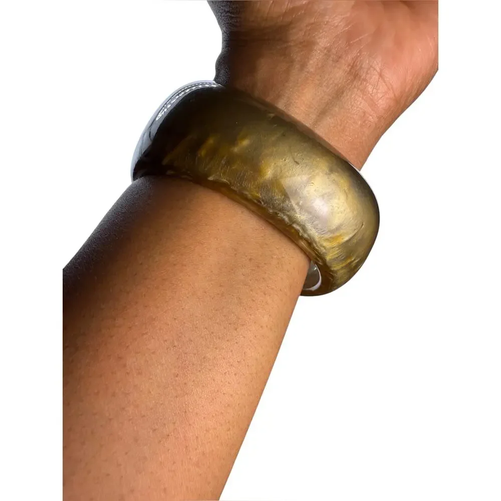 Chunky Gold Tone Bangle Bracelet
